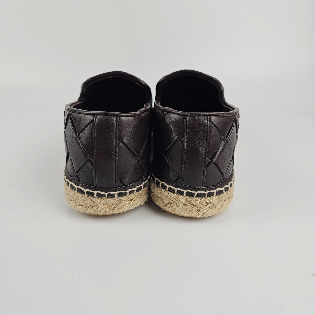 BOTTEGA VENETA Jack Intrecciato Dark Brown Espadrillas Flats New & Authentic