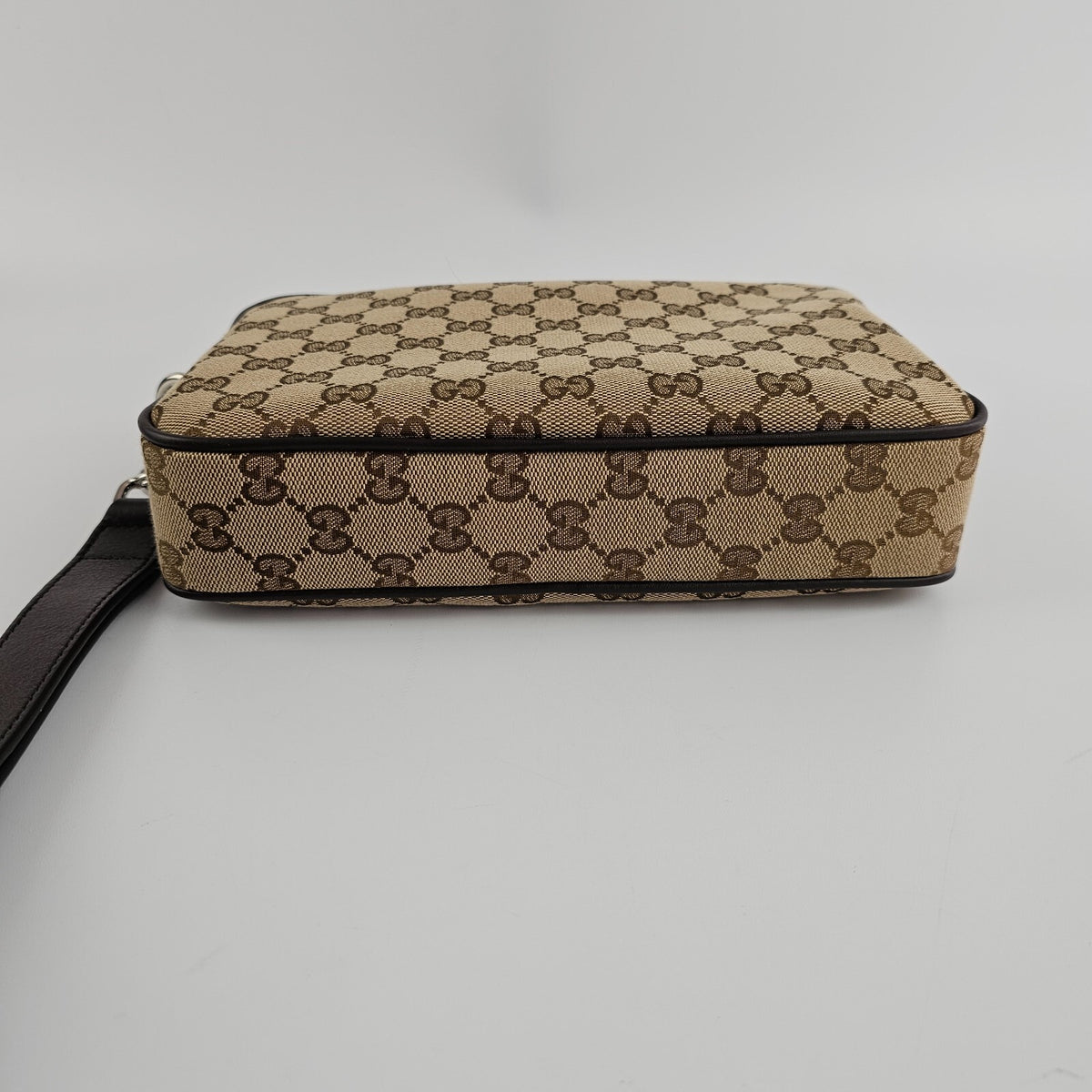 GUCCI $1890 Beige/Dark Brown GG Canvas Small Crossbody Bag New & Authentic