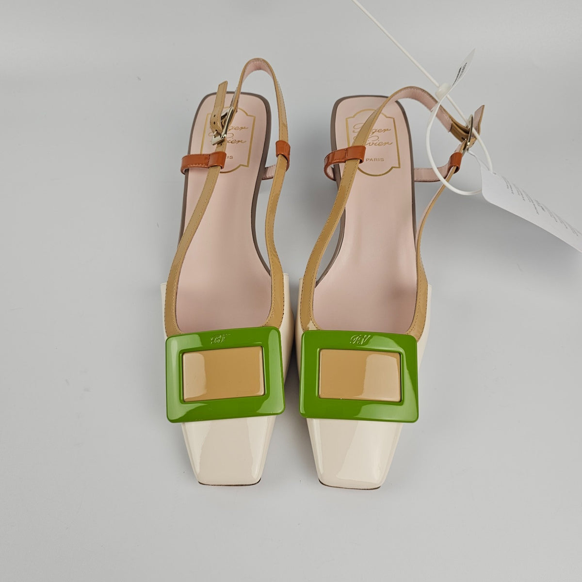 ROGER VIVIER Belle Vivier Multicolor Patent Leather 45mm Pumps Size 39 US 9